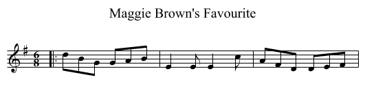 Maggie Brown's Favourite - staff notation