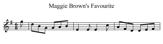 Maggie Brown's Favourite - staff notation