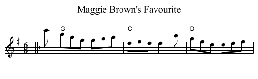 Maggie Brown's Favourite - staff notation