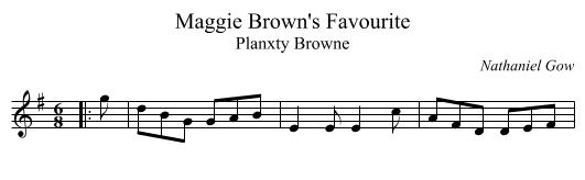 Maggie Brown's Favourite - staff notation