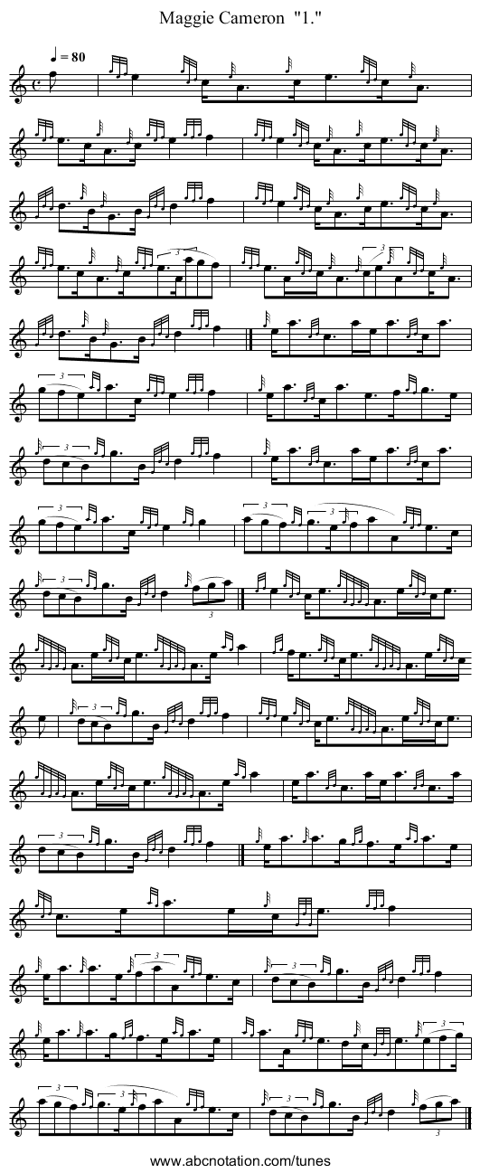 Maggie Cameron  1. - staff notation