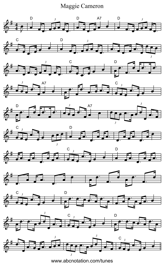 Maggie Cameron - staff notation