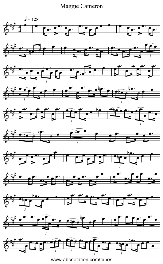 Maggie Cameron - staff notation