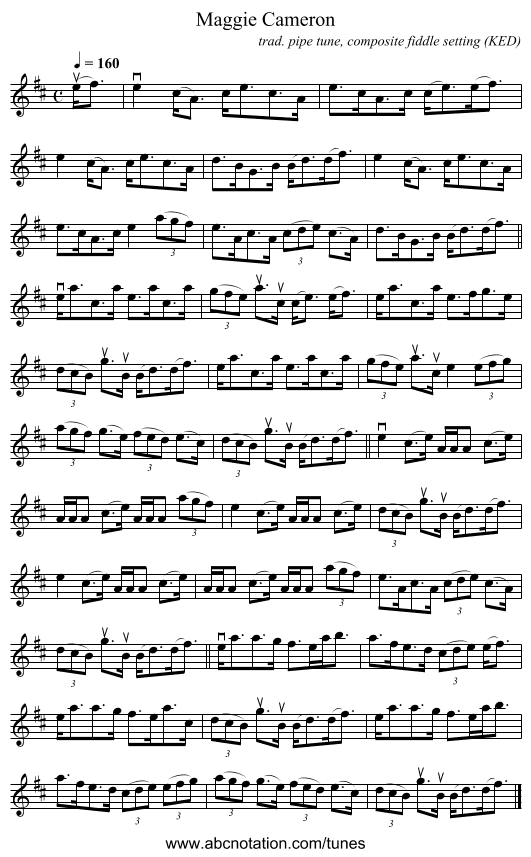 Maggie Cameron - staff notation