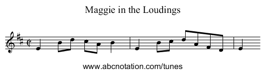 Maggie in the Loudings - staff notation
