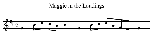 Maggie in the Loudings - staff notation
