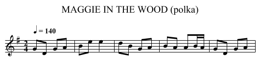 MAGGIE IN THE WOOD (polka) - staff notation