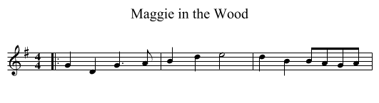 Maggie in the Wood - staff notation