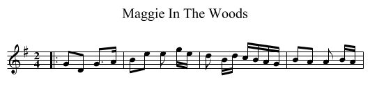 Maggie In The Woods - staff notation