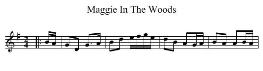 Maggie In The Woods - staff notation