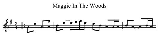 Maggie In The Woods - staff notation