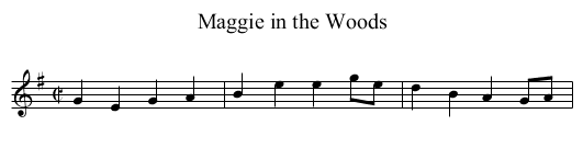 Maggie in the Woods - staff notation