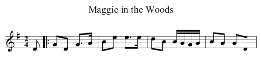 Maggie in the Woods - staff notation