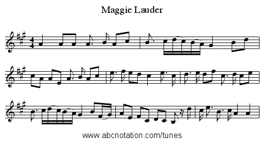 Maggie Lauder - staff notation