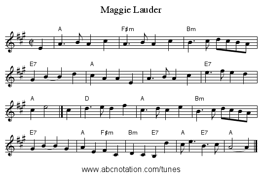 Maggie Lauder - staff notation