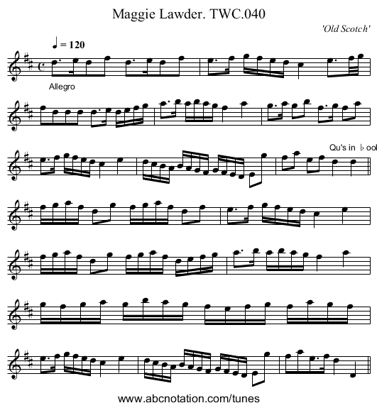 Maggie Lawder. TWC.040 - staff notation