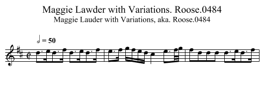 Maggie Lawder with Variations. Roose.0484 - staff notation