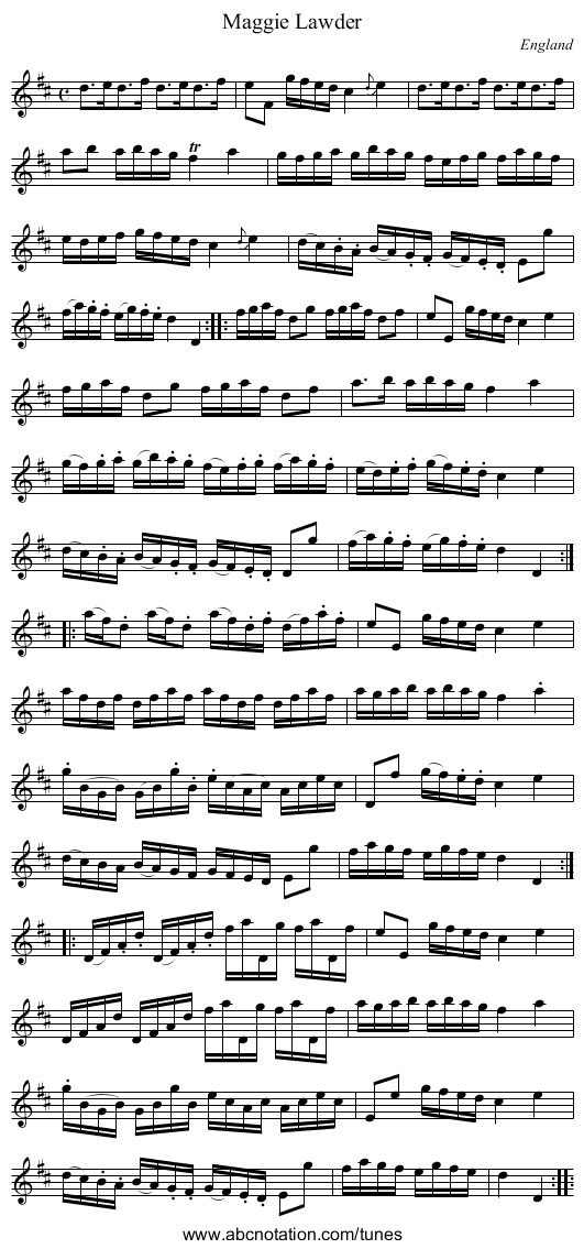 Maggie Lawder - staff notation