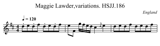 Maggie Lawder,variations. HSJJ.186 - staff notation