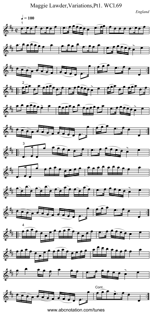 Maggie Lawder,Variations,Pt1. WCl.69 - staff notation