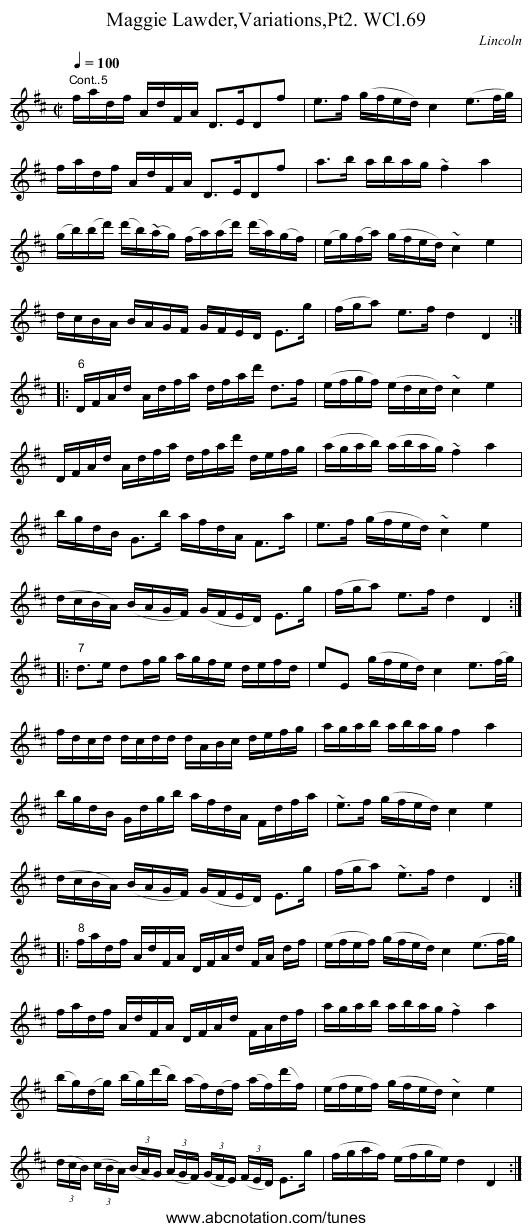 Maggie Lawder,Variations,Pt2. WCl.69 - staff notation