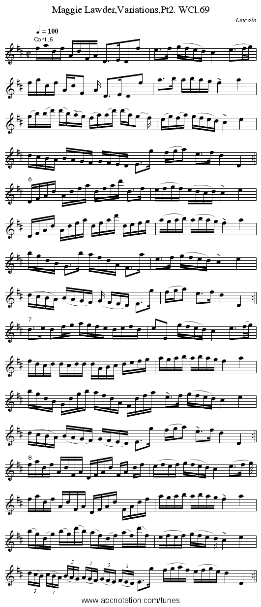 Maggie Lawder,Variations,Pt2. WCl.69 - staff notation