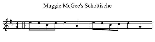 Maggie McGee's Schottische - staff notation