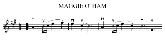 MAGGIE O' HAM - staff notation