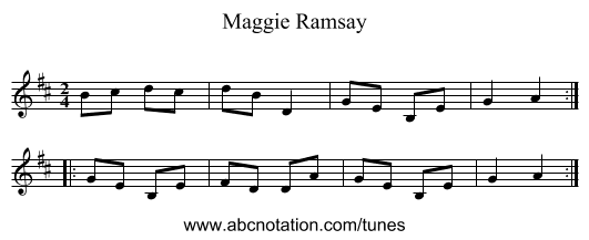 Maggie Ramsay - staff notation