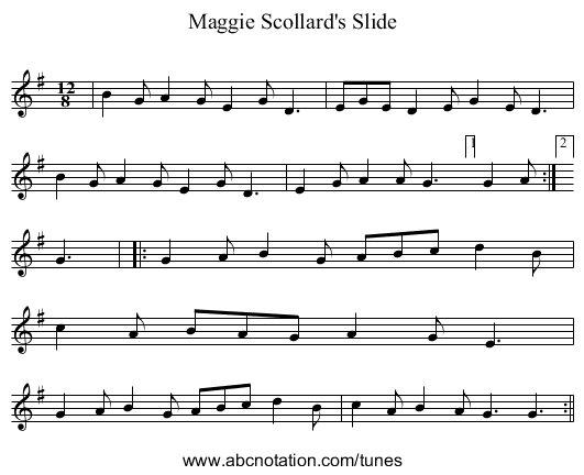 Maggie Scollard's Slide - staff notation