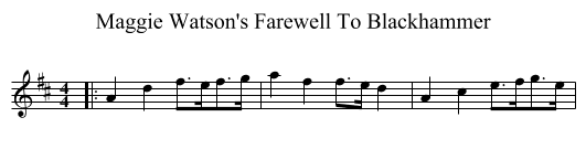 Maggie Watson's Farewell To Blackhammer - staff notation
