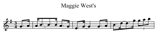 Maggie West's - staff notation