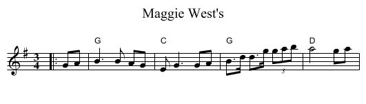 Maggie West's - staff notation