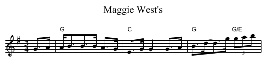 Maggie West's - staff notation