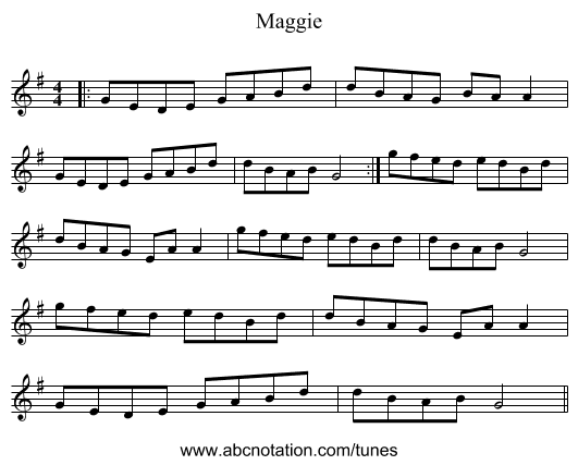 Maggie - staff notation