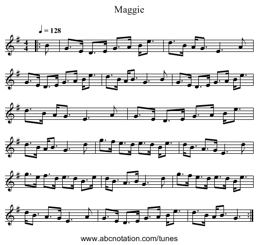 Maggie - staff notation