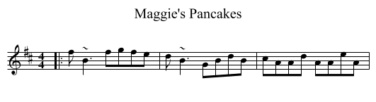Maggie's Pancakes - staff notation