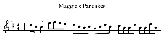 Maggie's Pancakes - staff notation