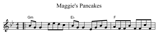 Maggie's Pancakes - staff notation