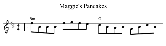 Maggie's Pancakes - staff notation
