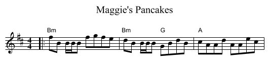 Maggie's Pancakes - staff notation
