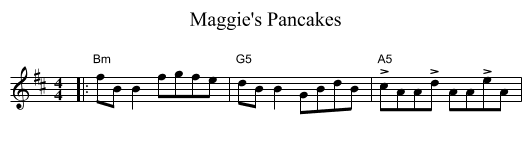 Maggie's Pancakes - staff notation