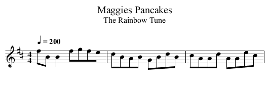Maggies Pancakes - staff notation