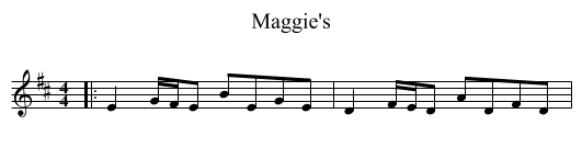 Maggie's - staff notation