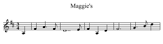 Maggie's - staff notation