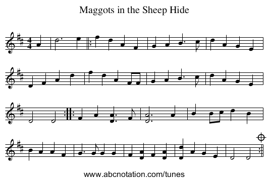 Maggots in the Sheep Hide - staff notation