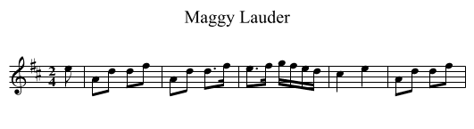 Maggy Lauder - staff notation