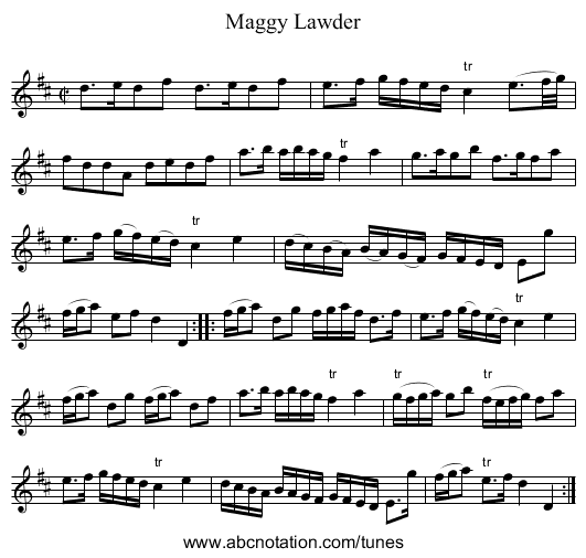 Maggy Lawder - staff notation