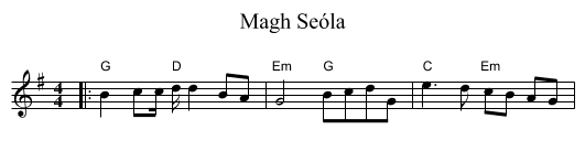 Magh Seóla - staff notation