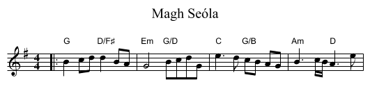 Magh Seóla - staff notation